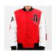 Houston Rockets White And Red Varsity Jacket