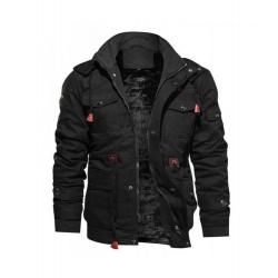 Hugo Men's Black Cotton Military Jacket	