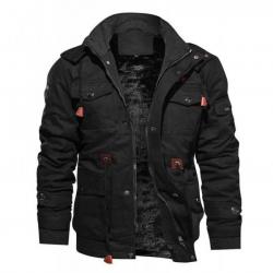 Hugo Men's Black Cotton Military Jacket	 Hugo Men's Black Cotton Military Jacket