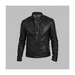 Hunt Black Biker Leather Jacket	