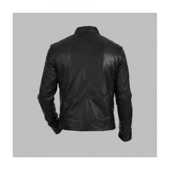 Hunt Black Biker Leather Jacket