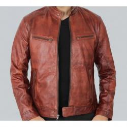 Idaho Mens Brown Leather Moto Jacket	 Idaho Mens Brown Leather Moto Jacket