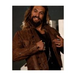 Jason Momoa Justice League Aquaman Distressed Brown Leather Jacket	