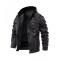 Jasper Black Distressed Leather Cafe Racer Jacket for Men	