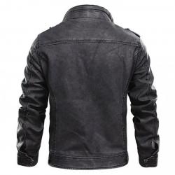 Jasper Black Distressed Leather Cafe Racer Jacket for Men	 Jasper Black Distressed Leather Cafe Racer Jacket for Men