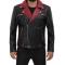 Jimmy Mens Black and Maroon Moto Jacket	