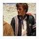 Johnny Knoxville Biker Striped Leather Jacket