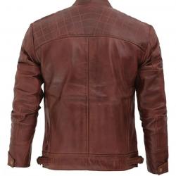 Johnson Dark Brown Quilted Motorcycle Leather Jacket	 Johnson Dark Brown Quilted Motorcycle Leather Jacket