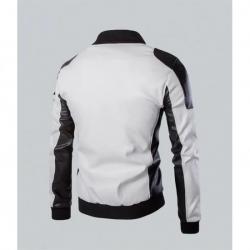 Joliet White Leather Perforated Jacket Mens Joliet White Leather Perforated Jacket Mens