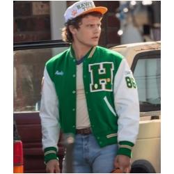 Joseph Quinn Stranger Things S04 Eddie Munson Green Wool Letterman Jacket	