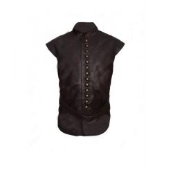 Joshua Sasse Galavant Brown Leather Vest	