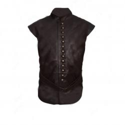 Joshua Sasse Galavant Brown Leather Vest	