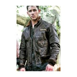 Jumanji 2 Nick Jonas Bomber Leather Jacket	
