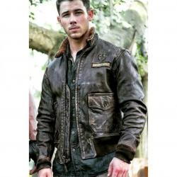 Jumanji 2 Nick Jonas Bomber Leather Jacket	