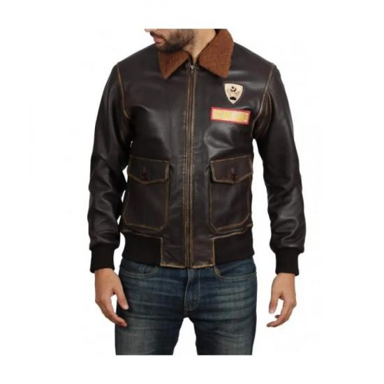 Jumanji 2 Nick Jonas Bomber Leather Jacket