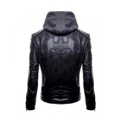 Justice League Gotham Outlaw Batman Leather Jacket / Hood	