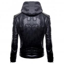 Justice League Gotham Outlaw Batman Leather Jacket / Hood	 Justice League Gotham Outlaw Batman Leather Jacket / Hood