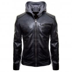 Justice League Gotham Outlaw Batman Leather Jacket / Hood	 Justice League Gotham Outlaw Batman Leather Jacket / Hood