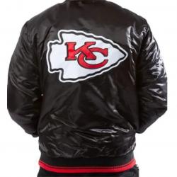 Kansas City Chiefs Black Satin Jacket	 Kansas City Chiefs Black Satin Jacket