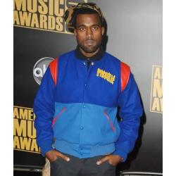 Kanye West Pastelle Varsity Blue Wool Jacket	