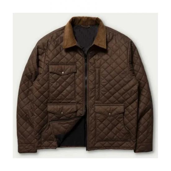 Kevin Costner Yellowstone Season 04 Brown Quilted Jacket