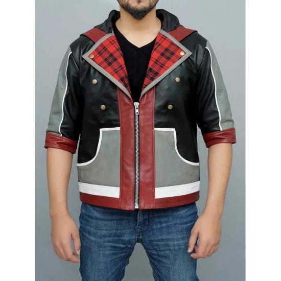 Kingdom Hearts Sora Cosplay Costume Hooded Leather Jacket
