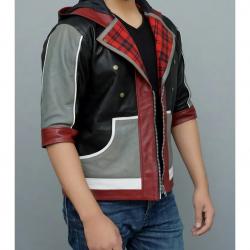 Kingdom Hearts Sora Cosplay Costume Hooded Leather Jacket	 Kingdom Hearts Sora Cosplay Costume Hooded Leather Jacket