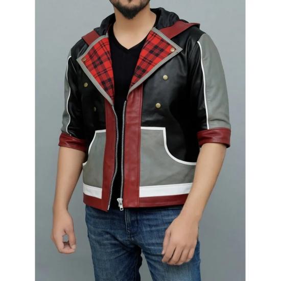 Kingdom Hearts Sora Cosplay Costume Hooded Leather Jacket