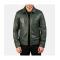 Lavendard Green Leather Biker Jacket	