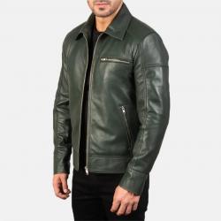 Lavendard Green Leather Biker Jacket	 Lavendard Green Leather Biker Jacket