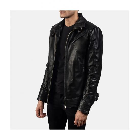 Legacy Black Leather Biker Jacket