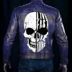 Live Fast Die Young Skull Cafe Racer Jacket	 Live Fast Die Young Skull Cafe Racer Jacket