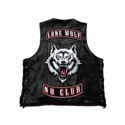 Lone Wolf Biker Leather Vest	