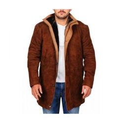 Longmire-sheriff Walt Robert Taylor Longmire Suede Leather Coat Jacket	
