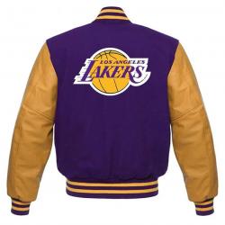 Los Angeles Lakers NBA Purple and Yellow Letterman Jacket	