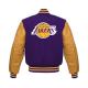 Los Angeles Lakers NBA Purple and Yellow Letterman Jacket