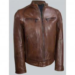 Louisiana Leather Mens Cafe Racer Motorcycle Jacket	 Louisiana Leather Mens Cafe Racer Motorcycle Jacket