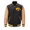 Iowa Hawkeyes Black and Brown Letterman Jacket	