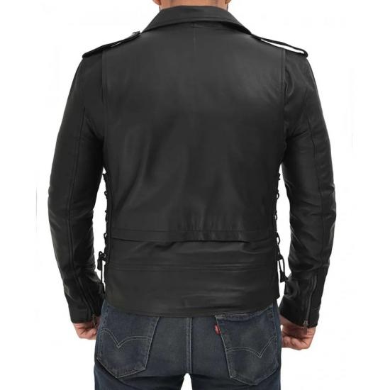 Lucas Asymmetrical Black Motorcycle Leather Jacket Men