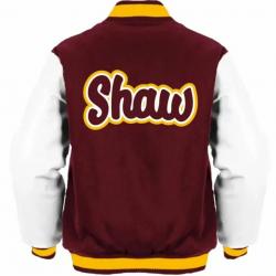 Maroon Shaw University Varsity Jacket	 Maroon Shaw University Varsity Jacket