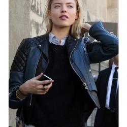Martha Hunt Fashion Model Street Style Leather Jacket	 Martha Hunt Fashion Model Street Style Leather Jacket