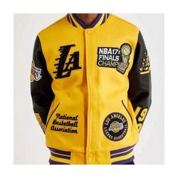Mash Up Los Angeles Lakers Varsity Yellow and Black Jacket	