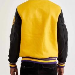 Mash Up Los Angeles Lakers Varsity Yellow and Black Jacket	 Mash Up Los Angeles Lakers Varsity Yellow and Black Jacket
