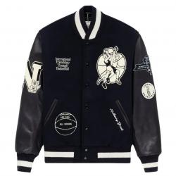 New Balance Wool and Leather Varsity Jacket	 New Balance Wool and Leather Varsity Jacket
