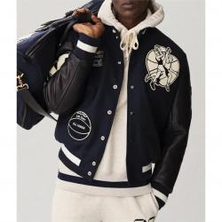 New Balance Wool and Leather Varsity Jacket	 New Balance Wool and Leather Varsity Jacket