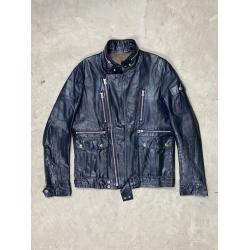 Undercover  Undercoverism Double Zipper Navy Leather Jacket