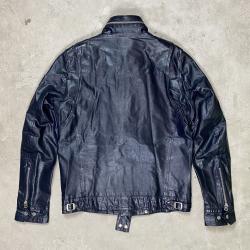 Undercover  Undercoverism Double Zipper Navy Leather Jacket Undercover  Undercoverism Double Zipper Navy Leather Jacket